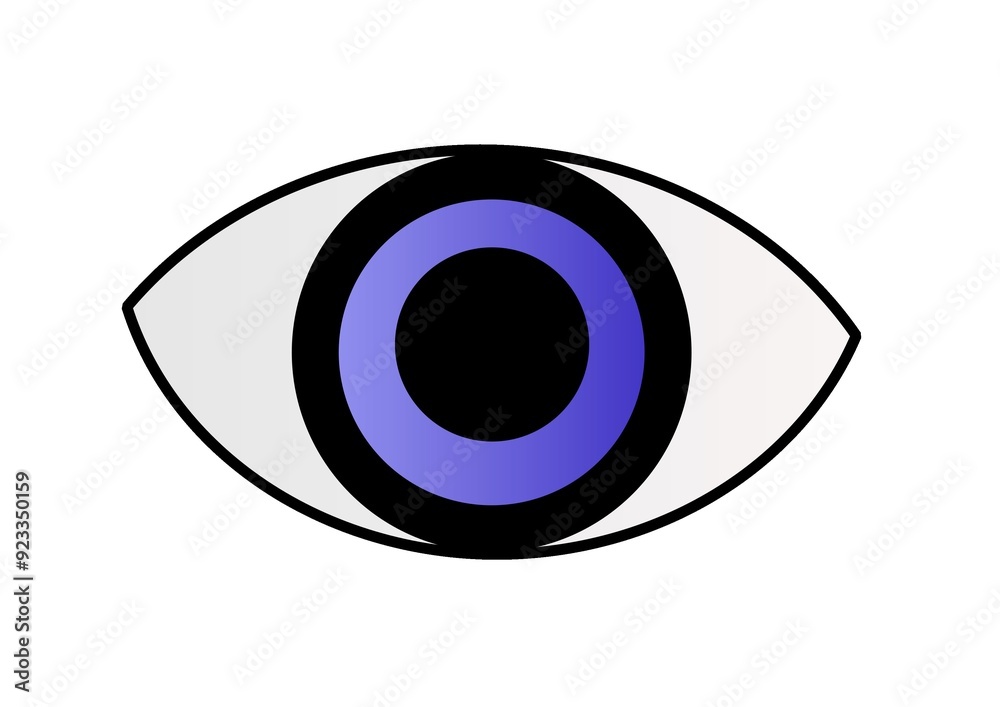 Vector illustration of eye, black and white eye, line eye Vector illustration of eye, black and white eye, line eye