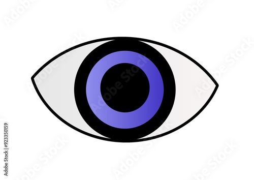 Vector illustration of eye, black and white eye, line eye