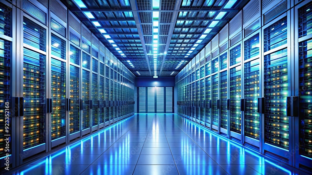 Fototapeta premium Abstract datacenter internet servers, technology, network, data, center, internet, servers