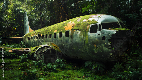 Wallpaper Mural A crashed and abandoned plane in the jungle Torontodigital.ca