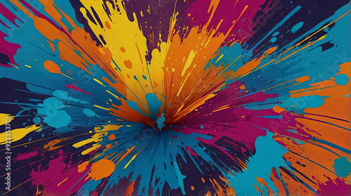 a colourful vector illustration abstract background with swirls and splashes