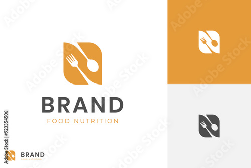 Letter N food logo design with cutlery concept idea for identity business culinary vector logo template