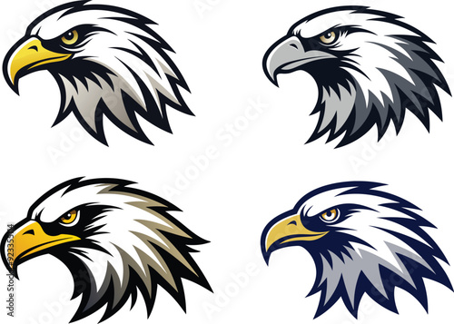  eagle head silhouette vector illustration 
