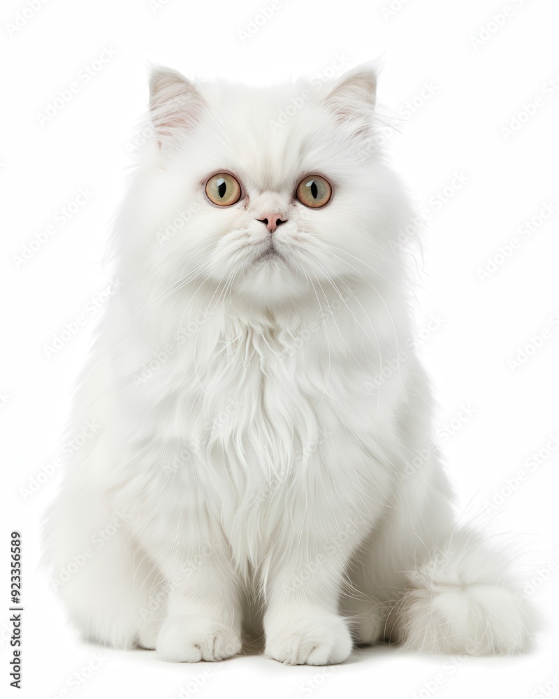 Persian Cat. Adorable Pet Sitting in front of White Background Persian Cat. Adorable Pet Sitting in front of White Background