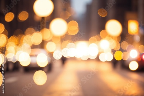 a street over a gold bokeh light