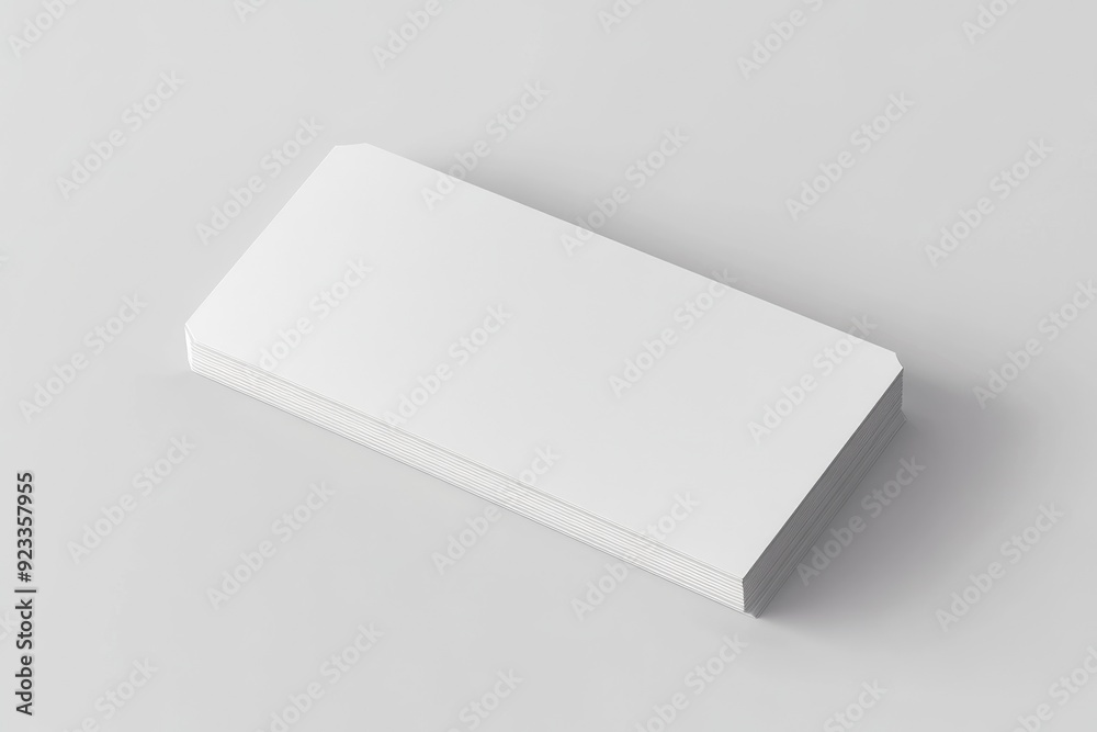 Event Ticket Mockup. Blank White Paper Ticket Mockup for Business Card