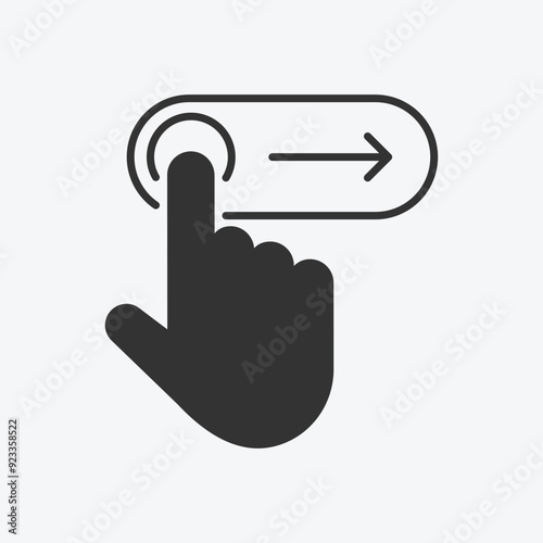 Slide to Unlock. Digital Unlock or Slider. Sliding with finger icon design