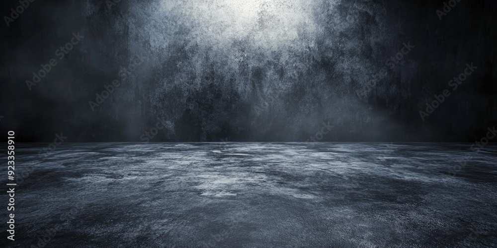 Abstract image of Studio dark room concrete floor texture background with lighting effect , ai Abstract image of Studio dark room concrete floor texture background with lighting effect , ai