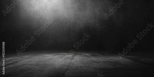 Abstract image of Studio dark room concrete floor texture background with lighting effect , ai