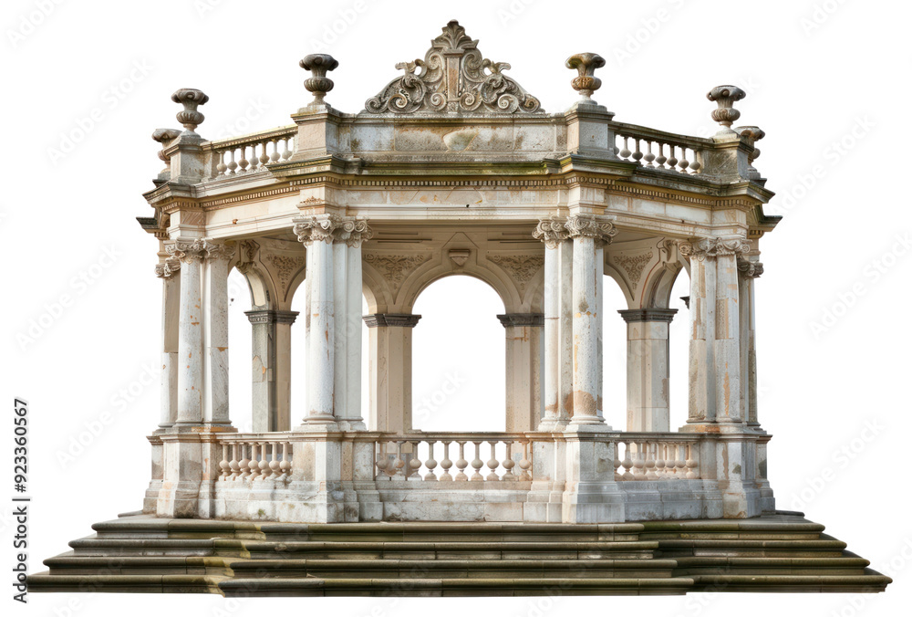 Obraz premium PNG Historic ornate stone pavilion architecture