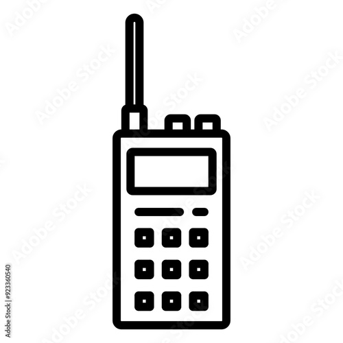 Walkie talkie icon in black and outline style