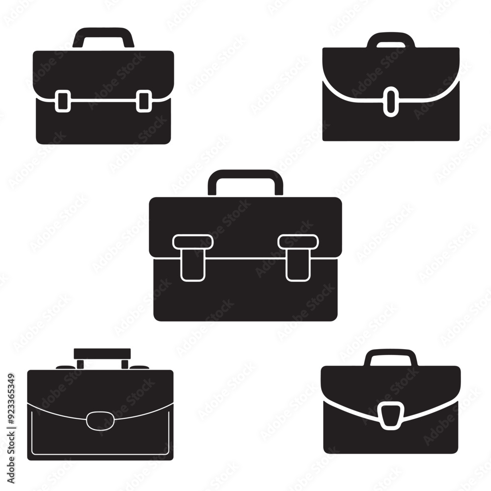 Briefcase vector set Briefcase vector set