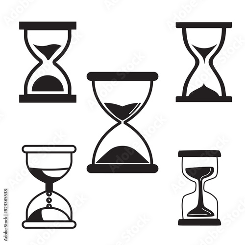 Hourglass vector set