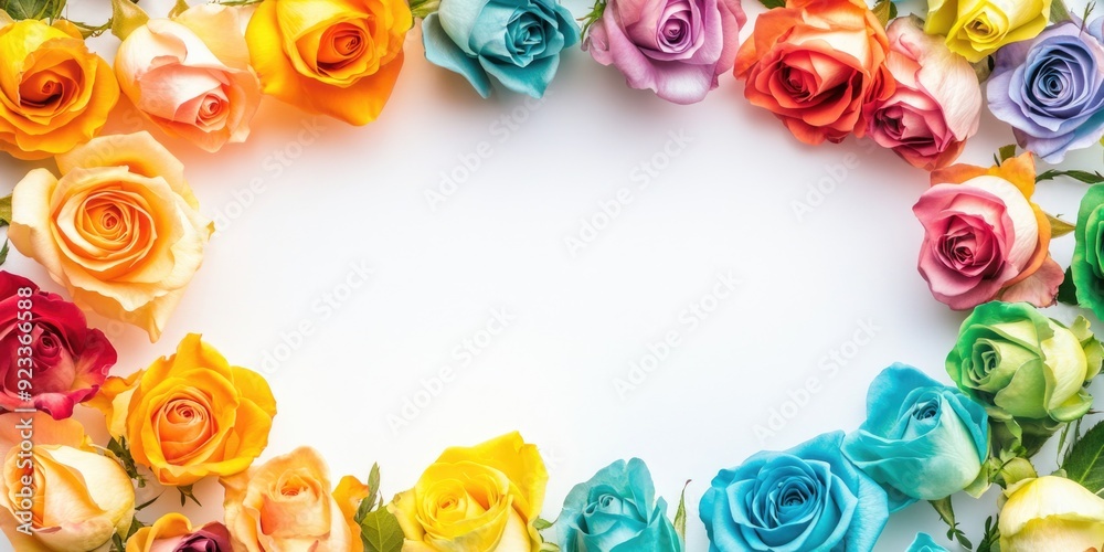 Vibrant Flower Wreath on White Surface Vibrant Flower Wreath on White Surface