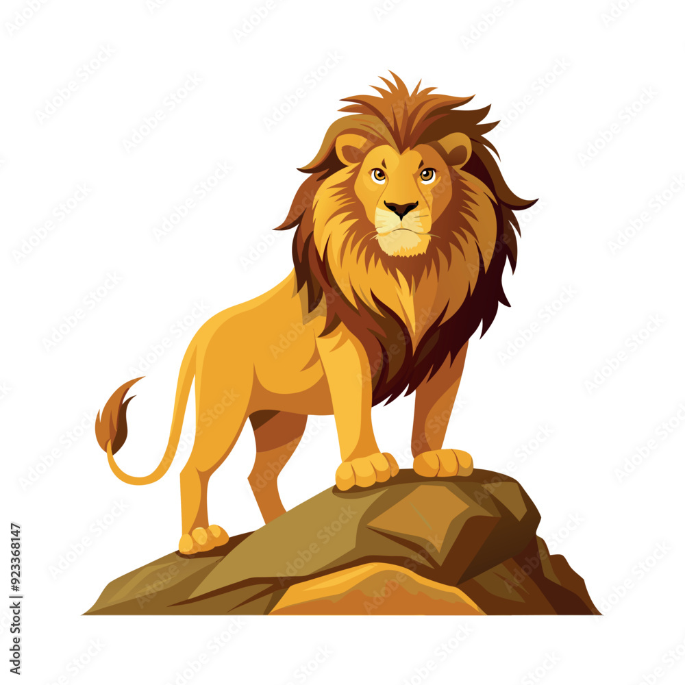 Lion is standing up.