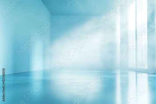 blur abstract soft blue studio and wall background , ai