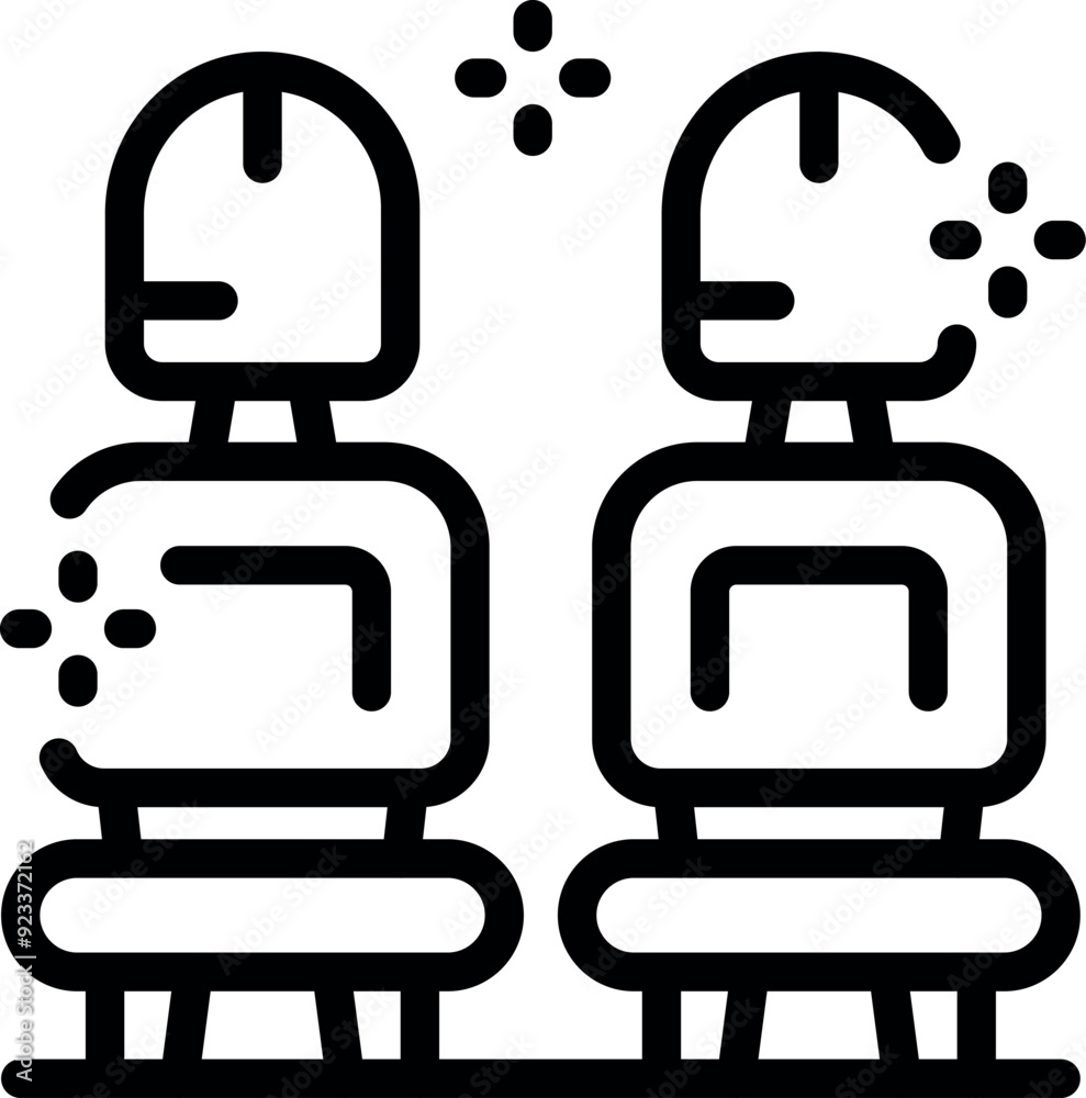 Two empty seats inside a self driving bus with artificial intelligence system Two empty seats inside a self driving bus with artificial intelligence system