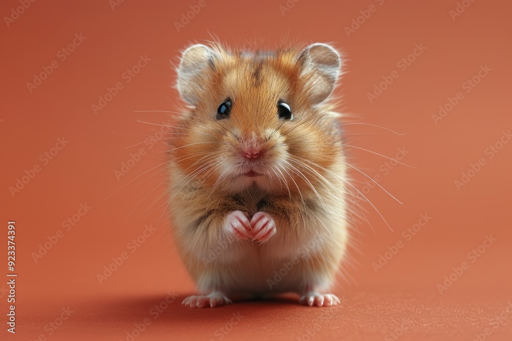Commercial photo of a hamster with silly makeup on a plain background Commercial photo of a hamster with silly makeup on a plain background