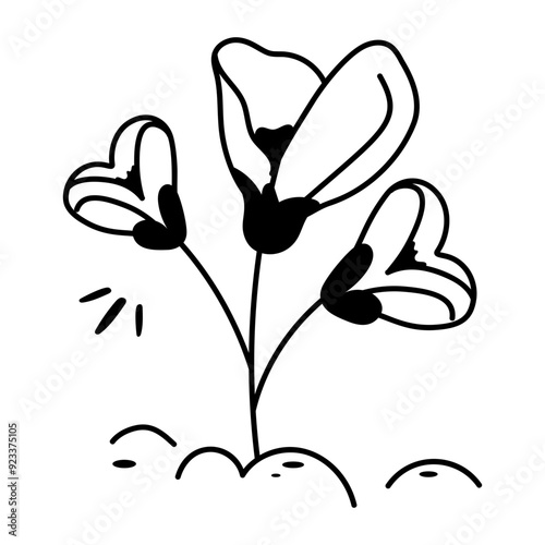 A doodle style icon of scotch broom 
