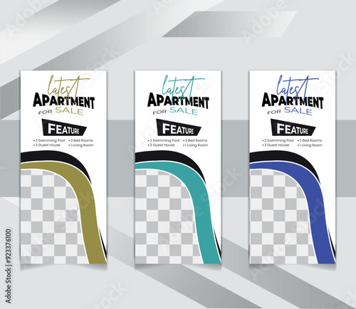 Creative Real Estate Modern Apartment for Sale Dl Rack Card Flyer Design Template
