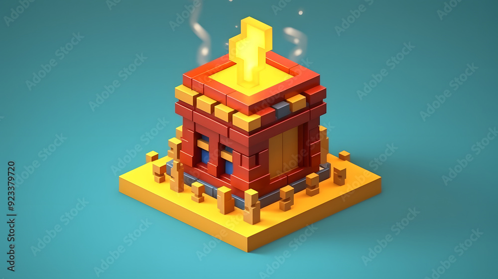 Power-up game 3d pixel cartoon Power-up game 3d pixel cartoon