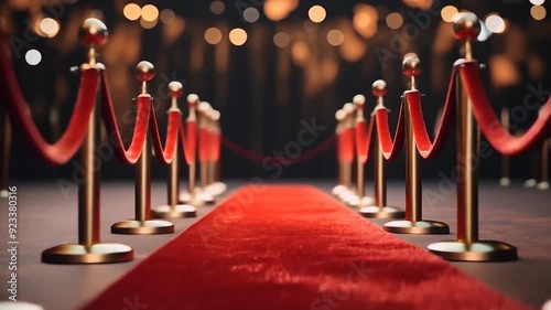 Red carpet. Award ceremony background. AI generative image.
