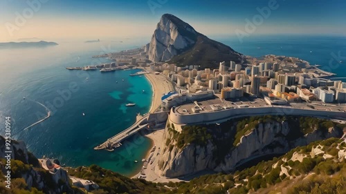 Gibraltar stunning panorama, sunny day