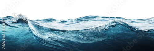Sea water surface cut out isolated on white background.	
