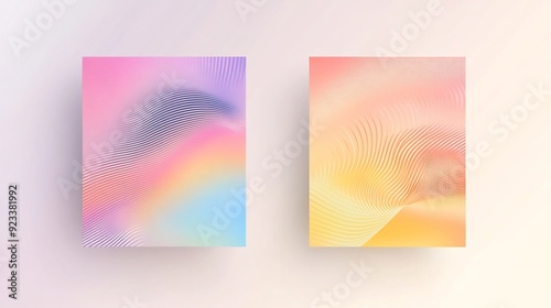 Wallpaper Mural Abstract Colorful Wave Art Prints in Pastel Tones on Wall Torontodigital.ca