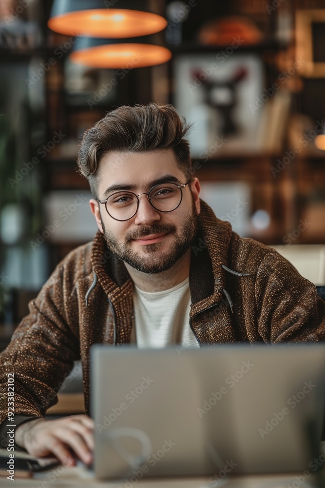 A Young business man is working in modern office A Young business man is working in modern office