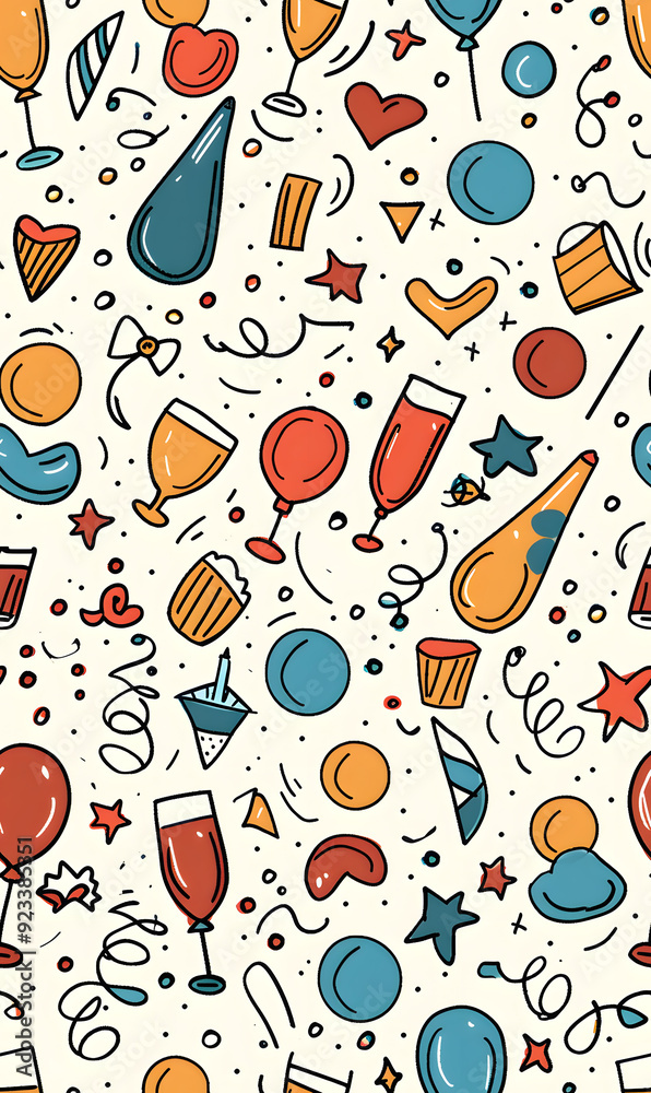 New Year and Christmas 2d cartoon or graphic advertising background, Seamless pattern New Year and Christmas 2d cartoon or graphic advertising background, Seamless pattern