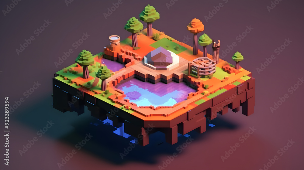 Obraz premium Trap game 3d pixel cartoon