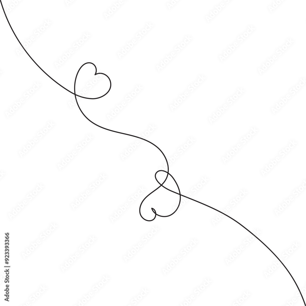 Continuous line drawing of heart vector illustration eps 10 Continuous line drawing of heart vector illustration eps 10