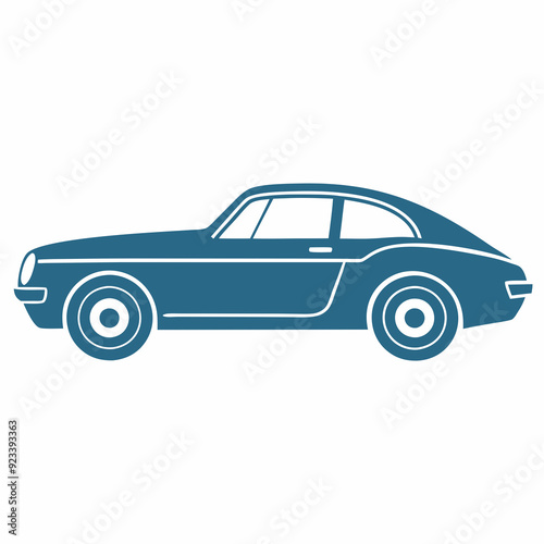 Classic car on a white background silhouette vector illustration