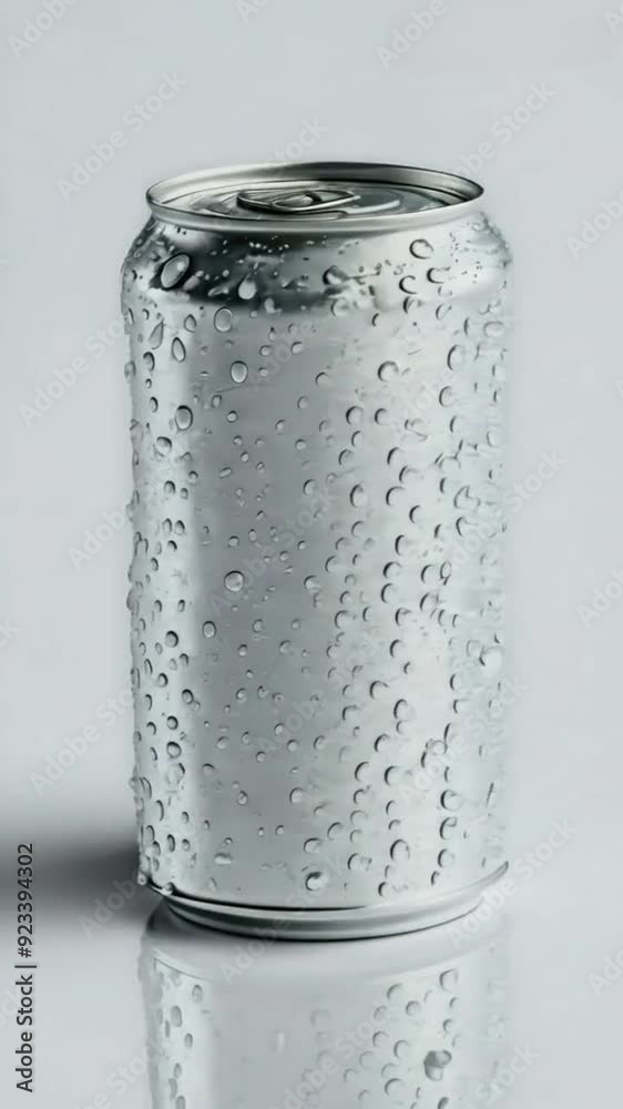 Chilled can of soda with water droplets. Chilled can of soda with water droplets.