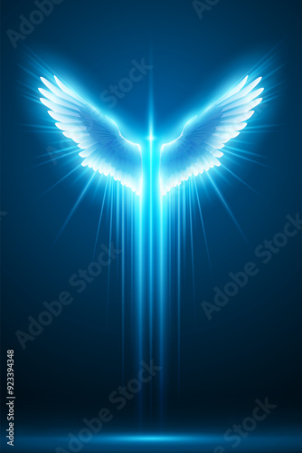 Wings with blue light effect