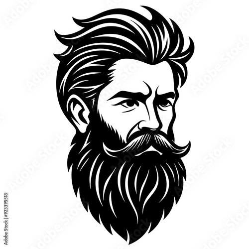  beard silhouette vector illustration 