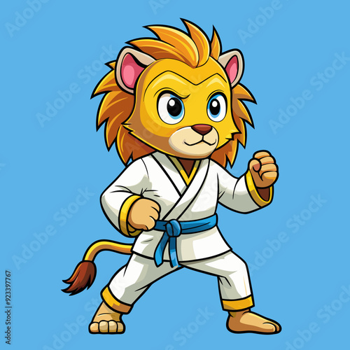 lion karate kimono judo taekwondo vector sport mascot