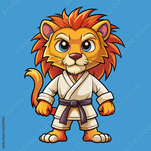lion karate kimono judo taekwondo vector sport mascot