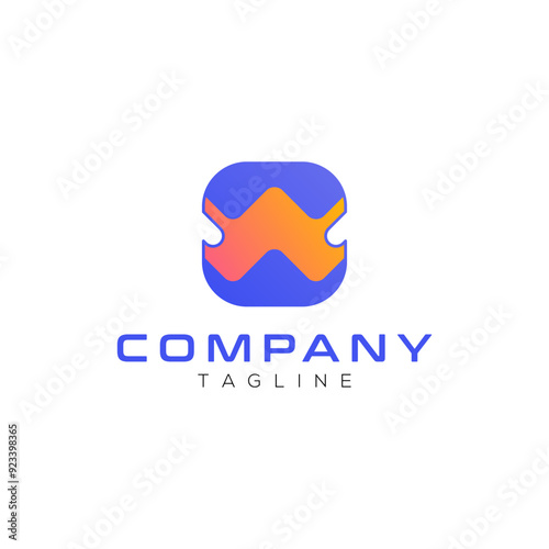 letter w ticket modern colorful icon logo design