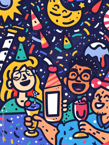 New Year and Christmas graphic advertising background