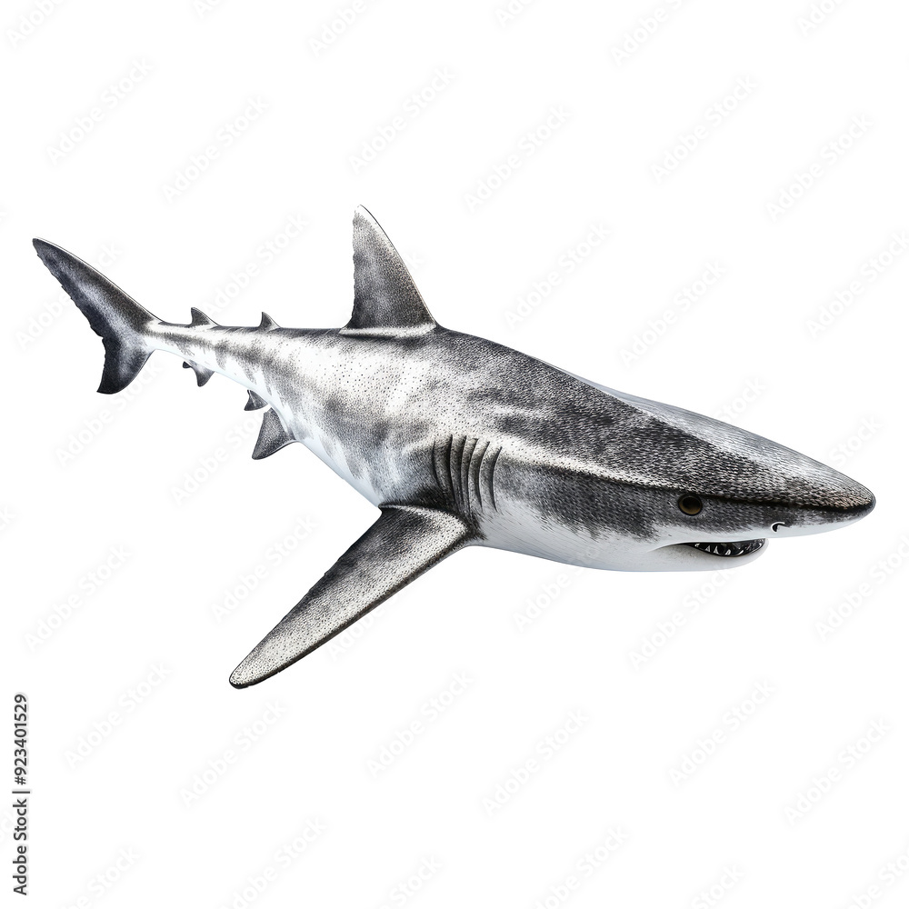 Fototapeta premium beautiful shark swimming isolated on white