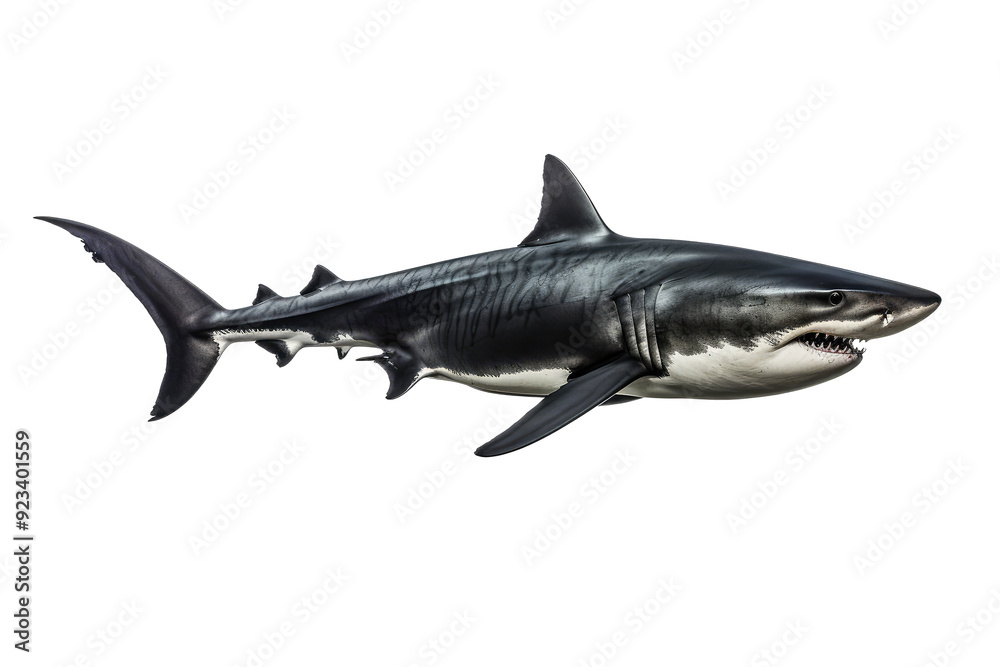 Obraz premium beautiful shark swimming isolated on white