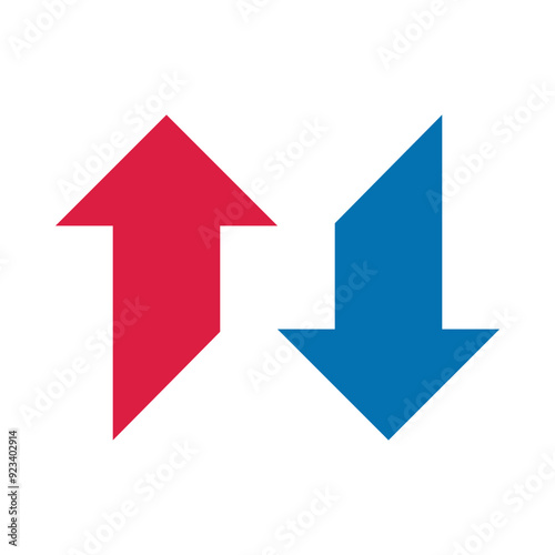 Hot Cold Red Blue Cut Arrows