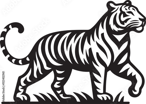 Bengal Tiger vector silhouette illustration logo art