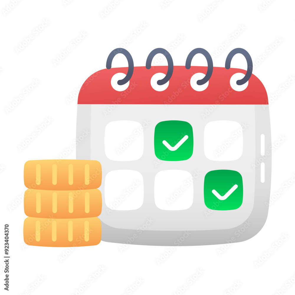 An icon of payment schedule in flat style An icon of payment schedule in flat style
