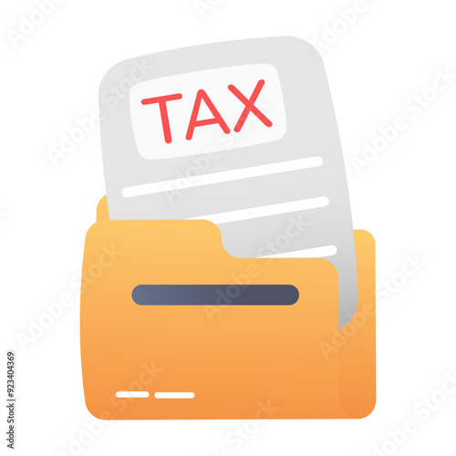 A flat icon of tax record file 