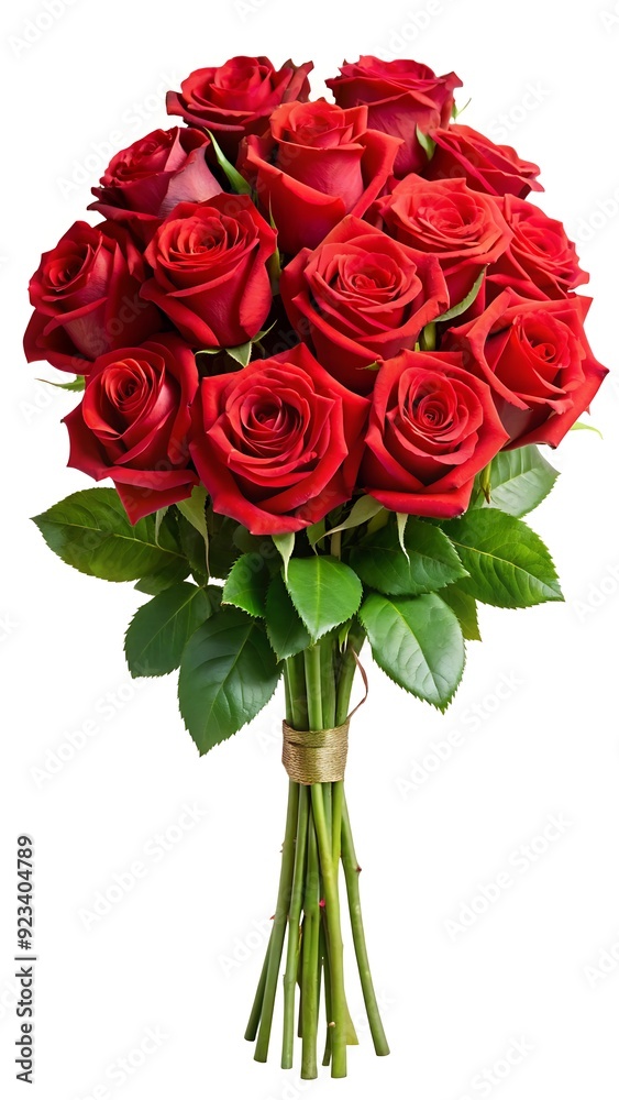 Red Rose Bouquet Isolated on a White Background Red Rose Bouquet Isolated on a White Background