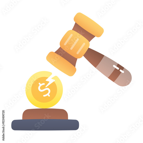 A flat style icon of auction