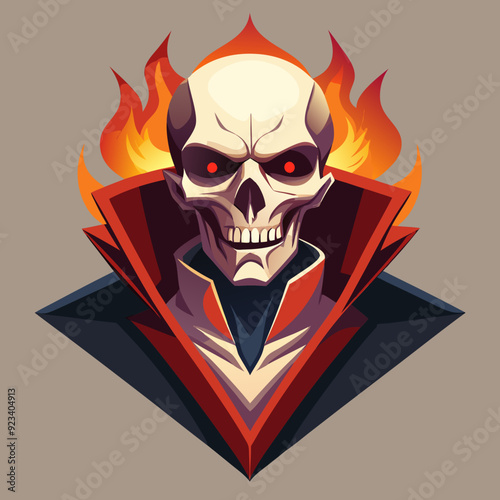 skull with a tattoo on a white background silhouette vector illustration